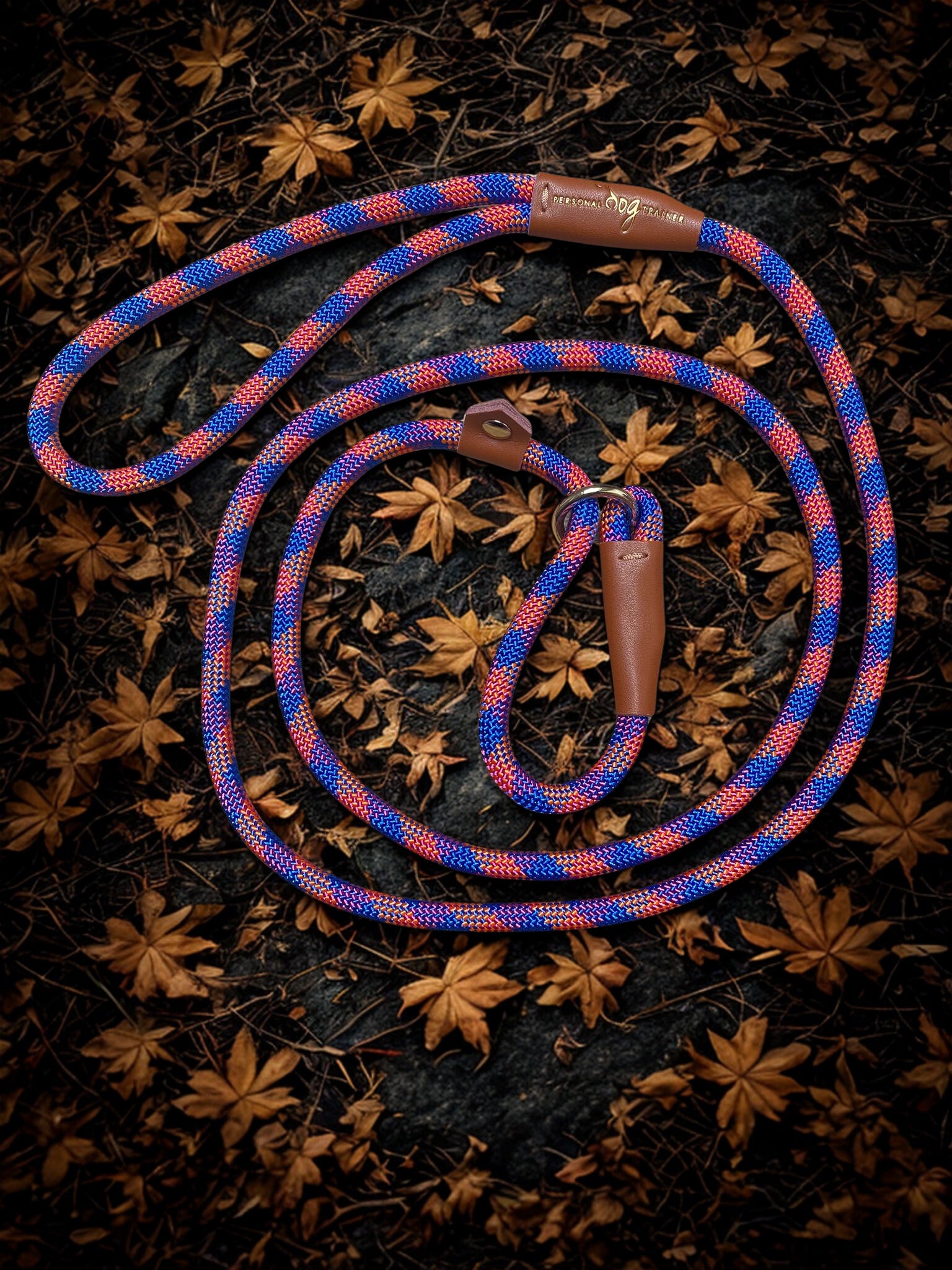 Hondenriem 1,6 meter –  Rood/Blauw