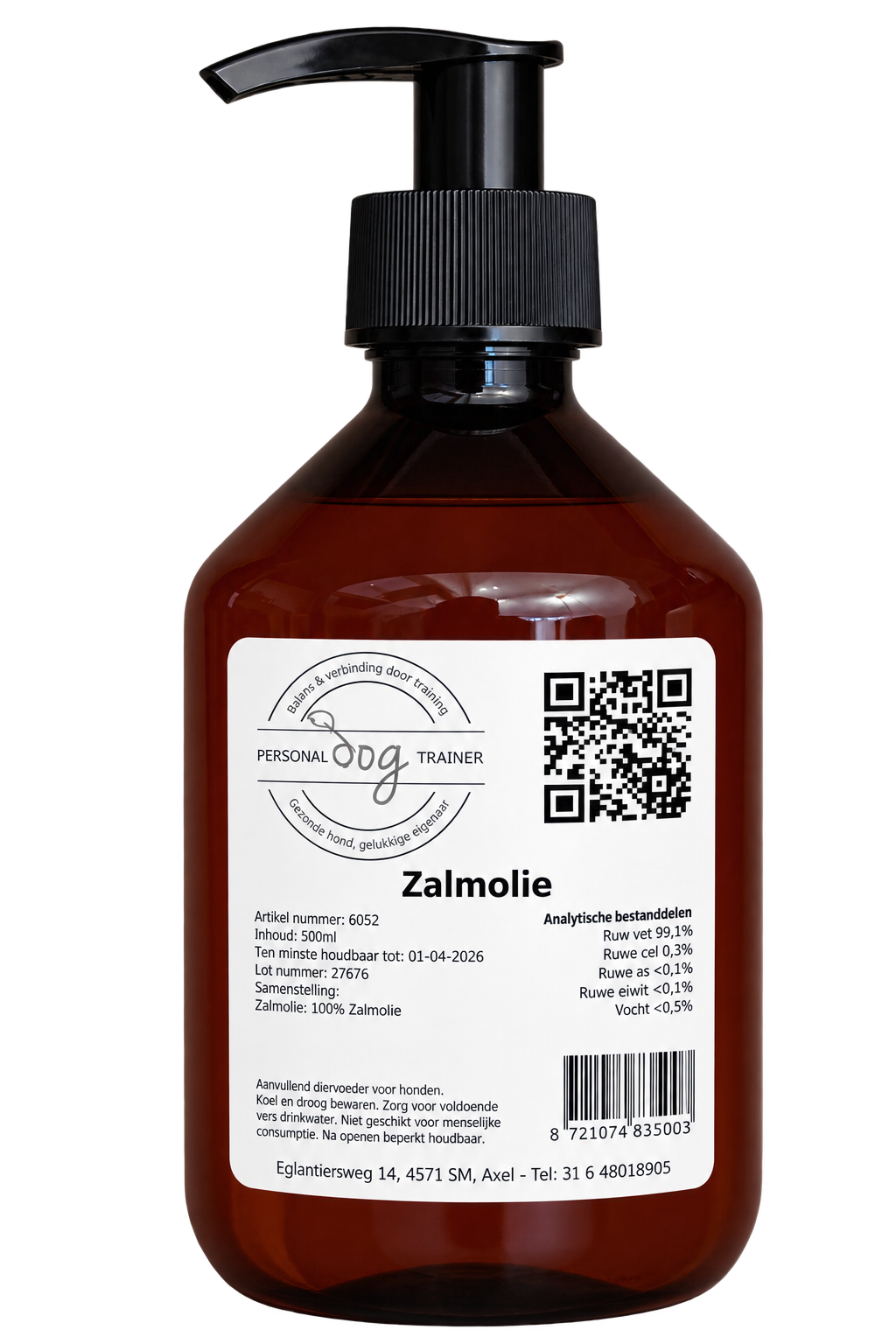 Zalmolie voor Honden 500ml – 100% Pure Omega-3