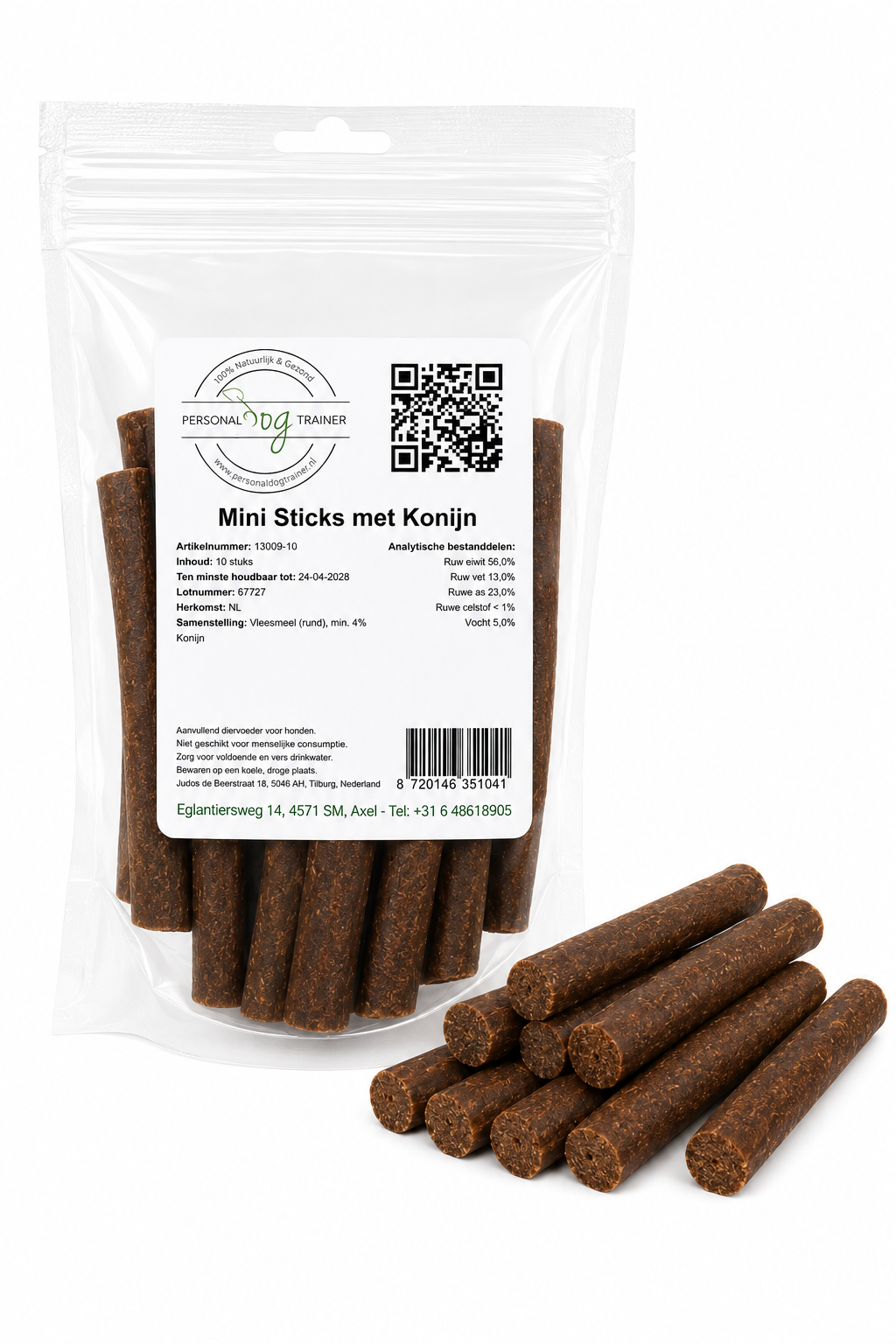 Mini sticks met konijn smakelijke kauwbeloning voor iedere Hond