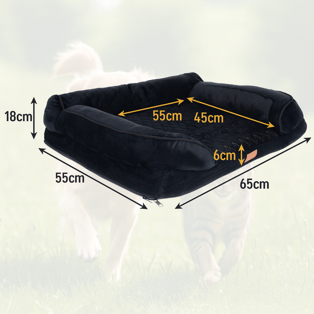 Orthopedisch Hondenbed (S) 65×55×18 cm 6 cm Wasbaar & Antislip
