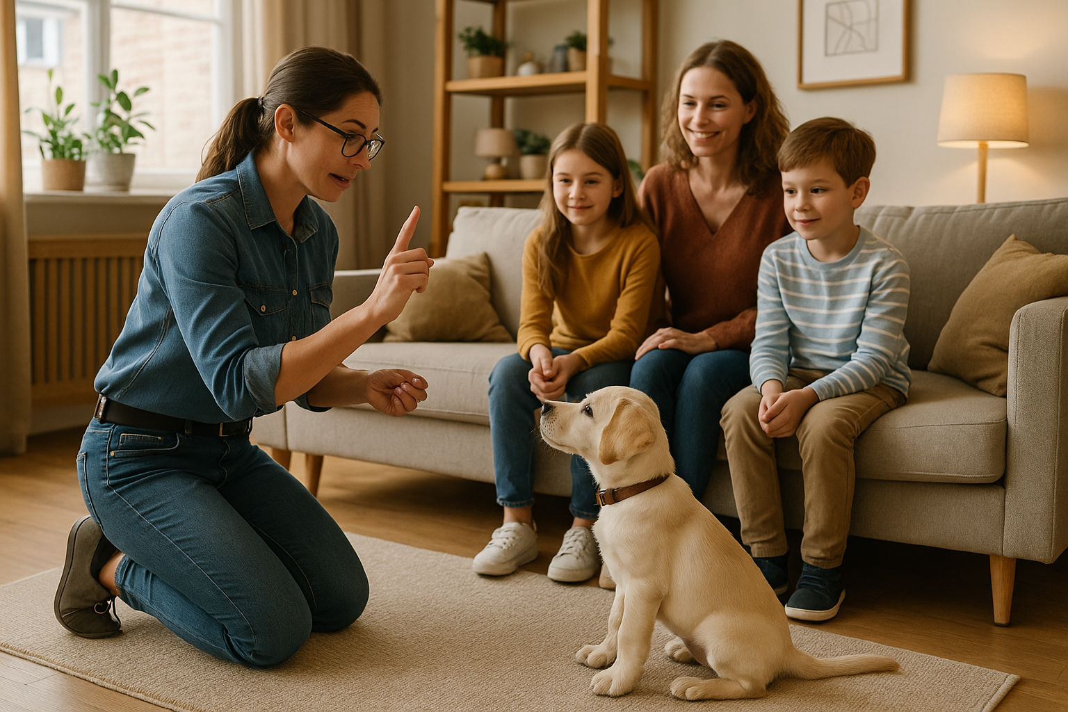 en een ouder erbij op de bank
