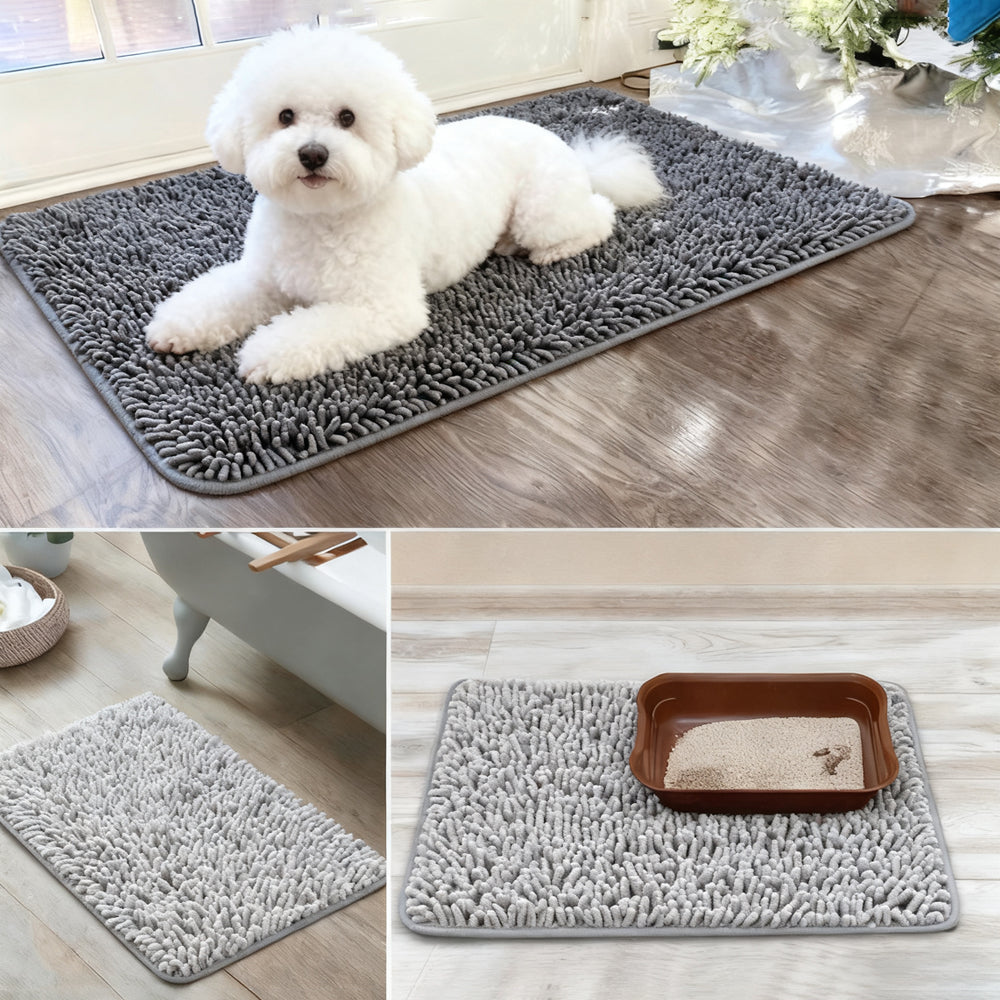 Honden droogloopmat van microvezel – antislip & super absorberend 50×80 cm & 60×90 cm